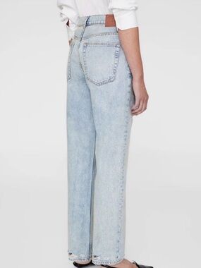 Anine Bing Light Blue High-Rise Straight Jeans